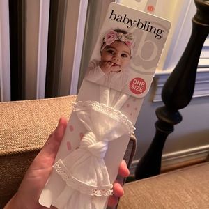 babybling White Bow for Baby Girl